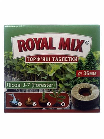 Rоyal Mix Торфяные таблетки "Лесные J-7 (Forester)", 25 мм, 36мм